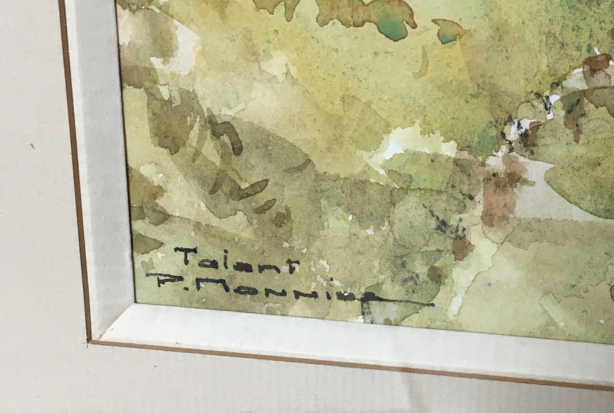 Painting Watercolor Paul Monnier (1907-1982) Landscape View of Talant