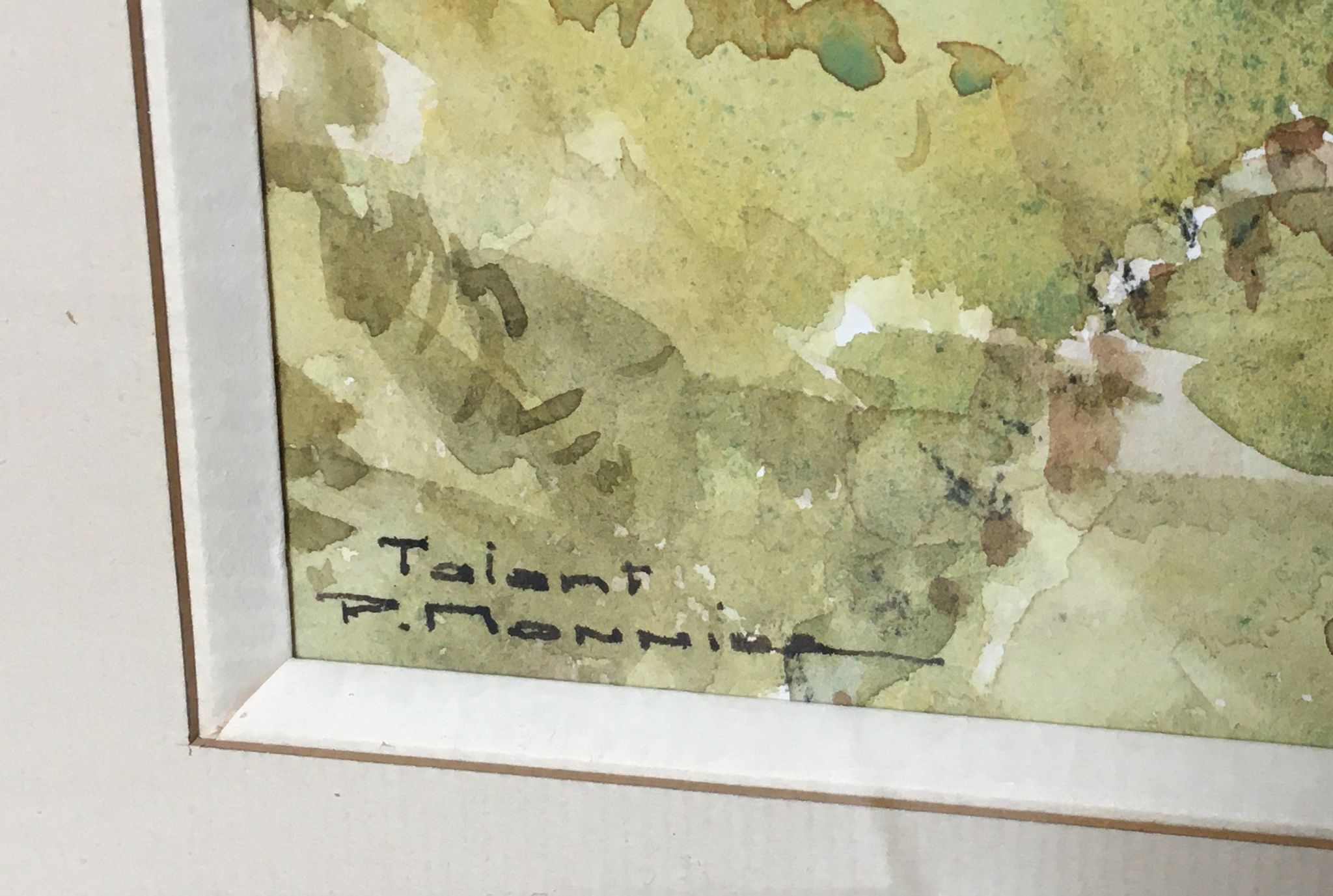 Painting Watercolor Paul Monnier (1907-1982) Landscape View of Talant