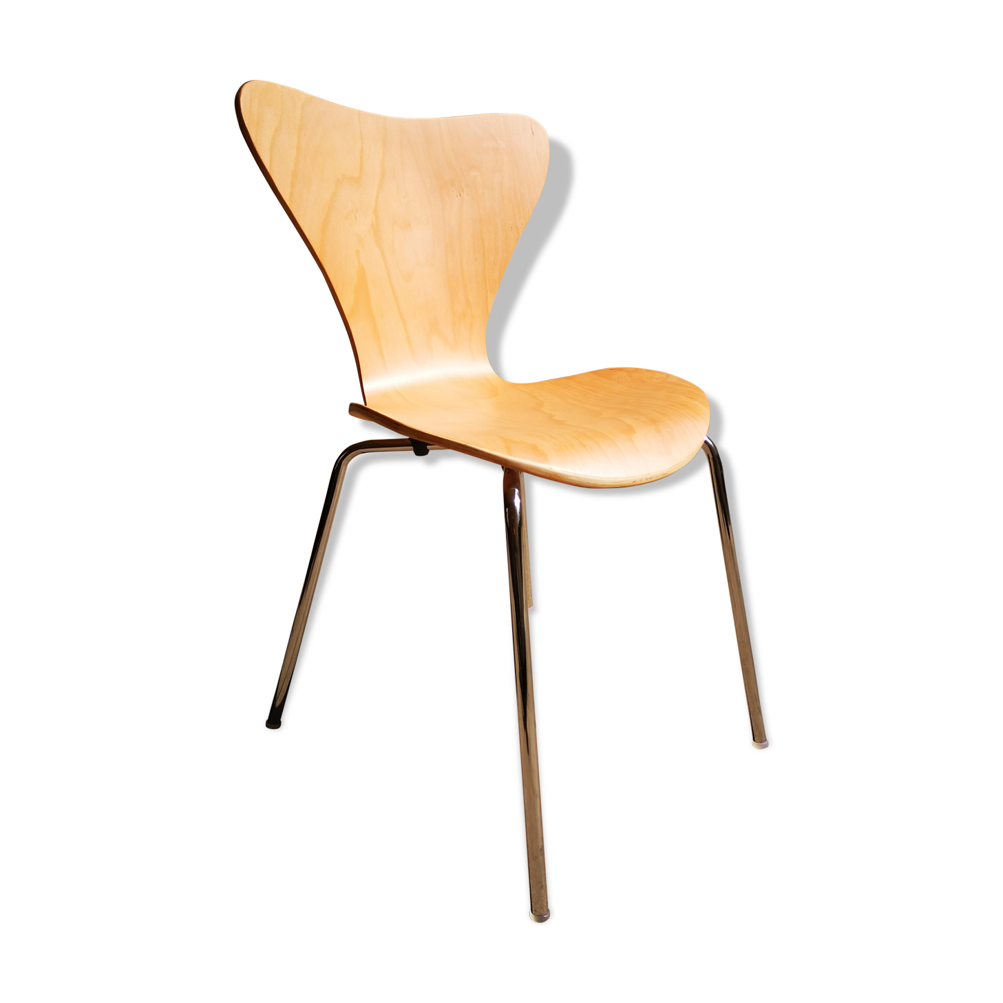 Wooden and chrome design chair
