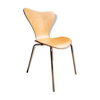 Wooden and chrome design chair