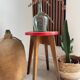 Vintage round wooden stool
