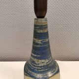 Beautiful ceramic table lamp in Grey/Blue glaze, made by Michael Andersen Denmark ( The 3 Fishes)