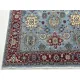 Hand-Knotted Wool Area Rug, Modern Floral Design Blue Carpet for Living Room