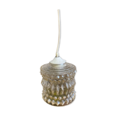 Vintage molded glass pendant lamp