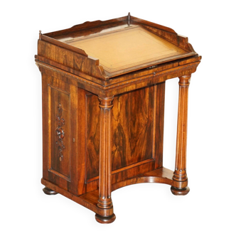 Davenport Regency Antique Desk Circa 1810-1820 in Hardwood and Leather