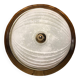 Old molded glass ceiling light with golden outline