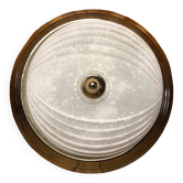 Old molded glass ceiling light with golden outline
