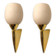 Pink Opaline Glass Brass Sconces Set of 2 1960’s