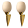 Pink Opaline Glass Brass Sconces Set of 2 1960’s