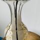 Glass and enamel vase with art deco flower decoration signed Mazoyer