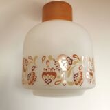 Vintage 70s opaline pendant lamp "Orangey white"
