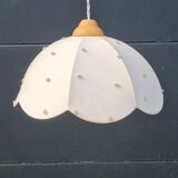 Cotton and wood pendant light
