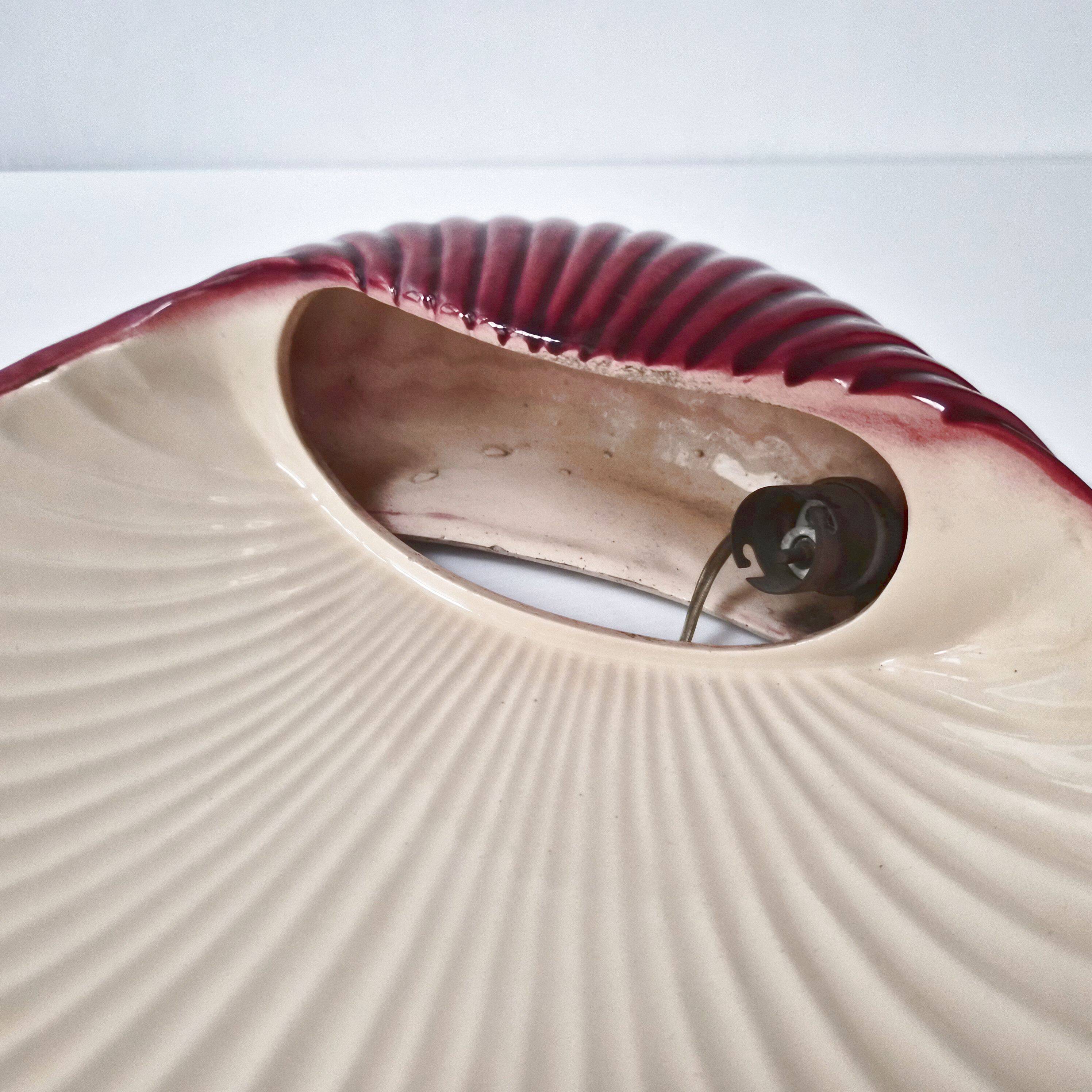 Vintage 1960s seashell wall sconce