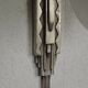 French art deco wall sconce silver metal with opaque glass ball shade 4101
