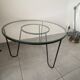 1960s metal and glass coffee table