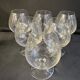 6 old tasting balloon glasses (cognac/armagnac) - light blown crystal
