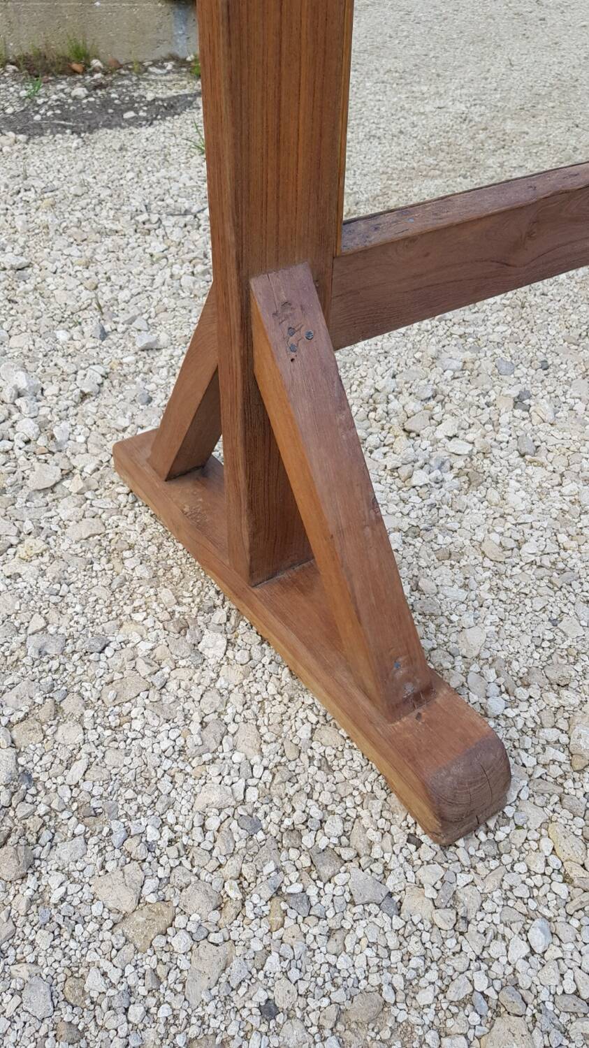 Screen - antique Burmese teak partition / 4 mirrored panels front and back