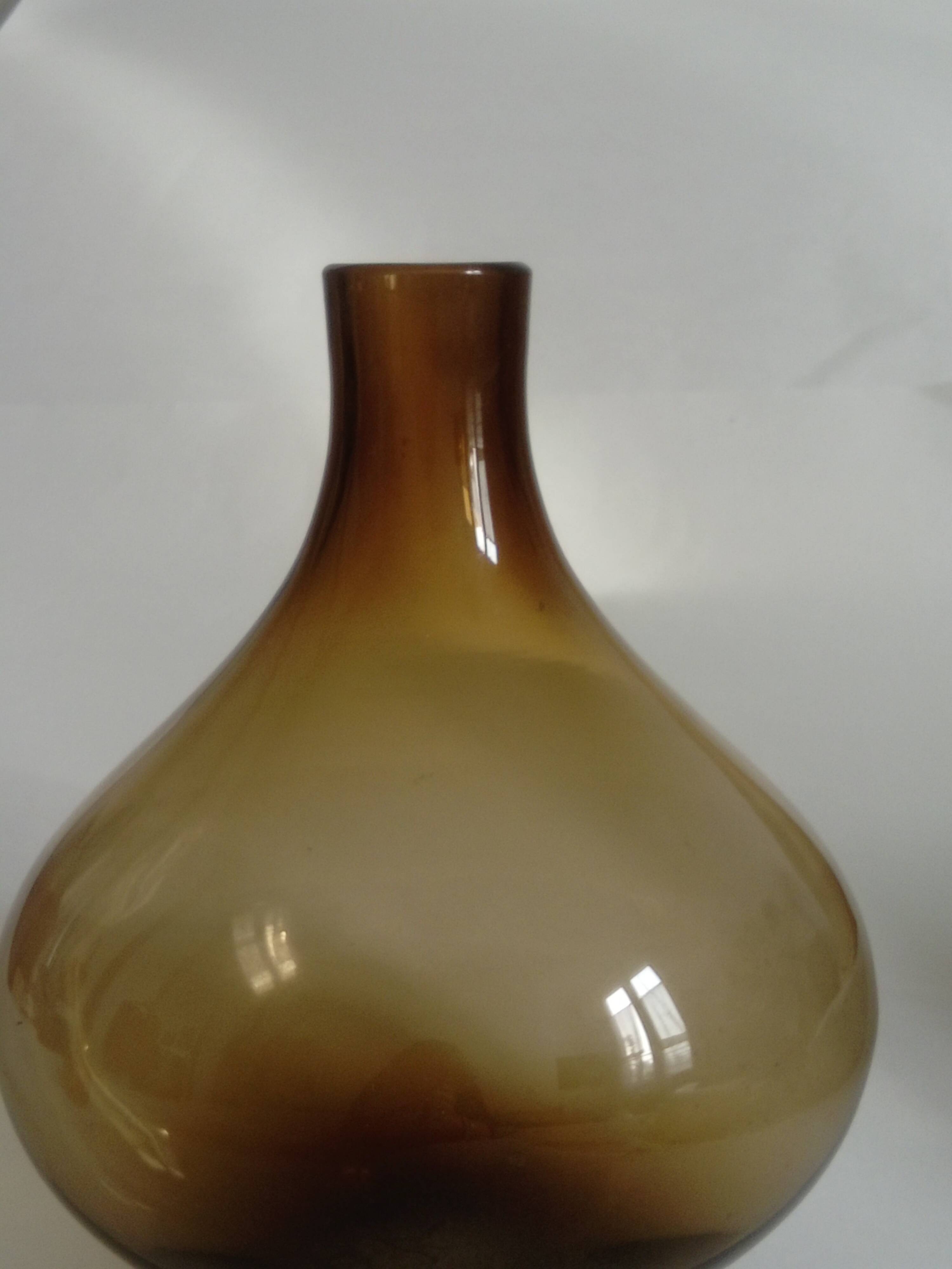 Brown smoked glass vase