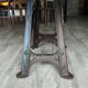 Industrial table top solid oak machine foot cast iron