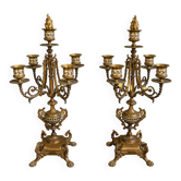 Pair of gilded bronze and enamel candelabra – Napoléon III period