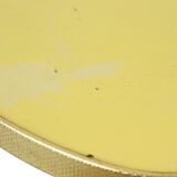 Seventies yellow triangular plant table design formica copper conical