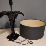 Black ceramic palm lamp
