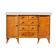 Antique cherry wood chest of drawers with marble top, 1920's