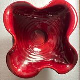 Very Pretty Vintage 50s Cup in Red Enameled Stoneware Clover Shape 🍀