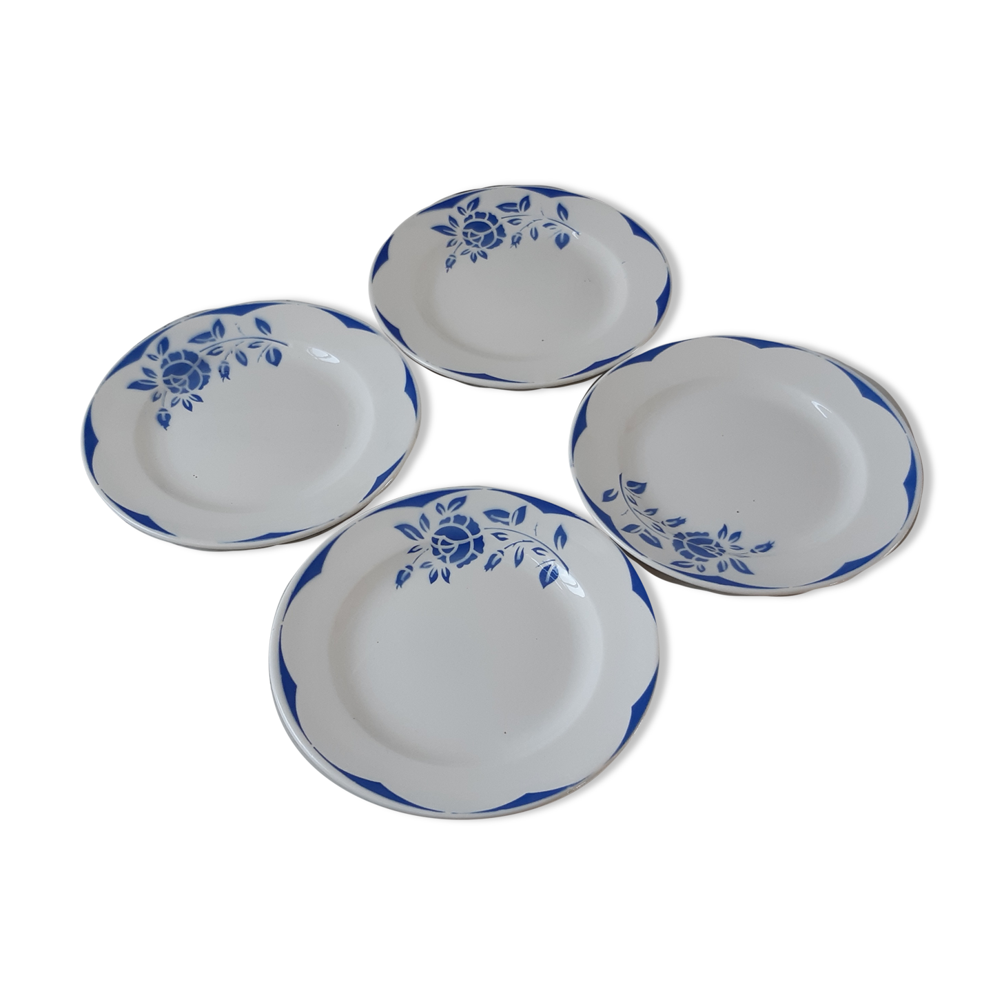 Lot de 4 assiettes à dessert digoin sarreguemines modèle corsica