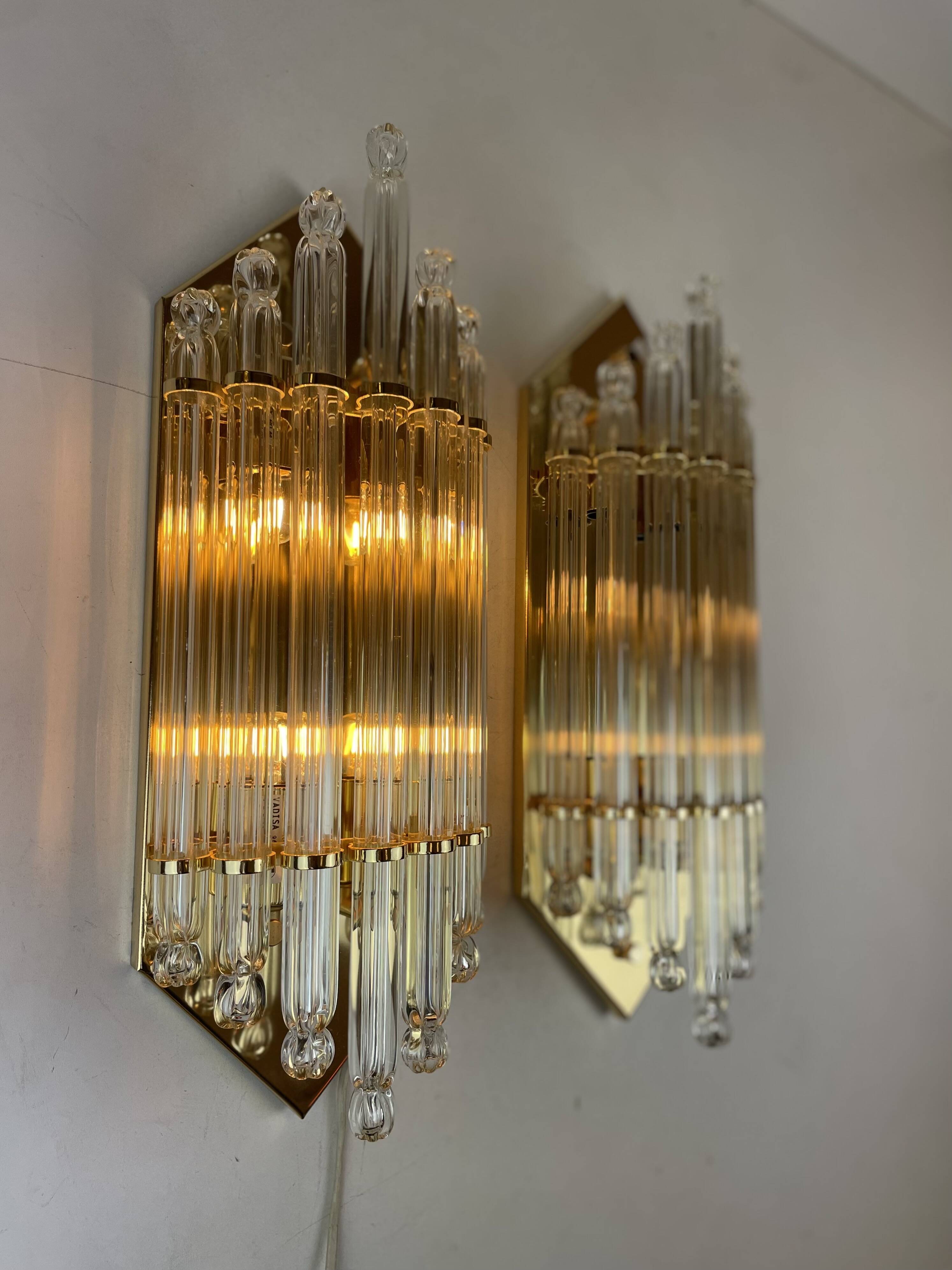 Pair of Hollywood Regency Sconces by Vadisa, 1980s