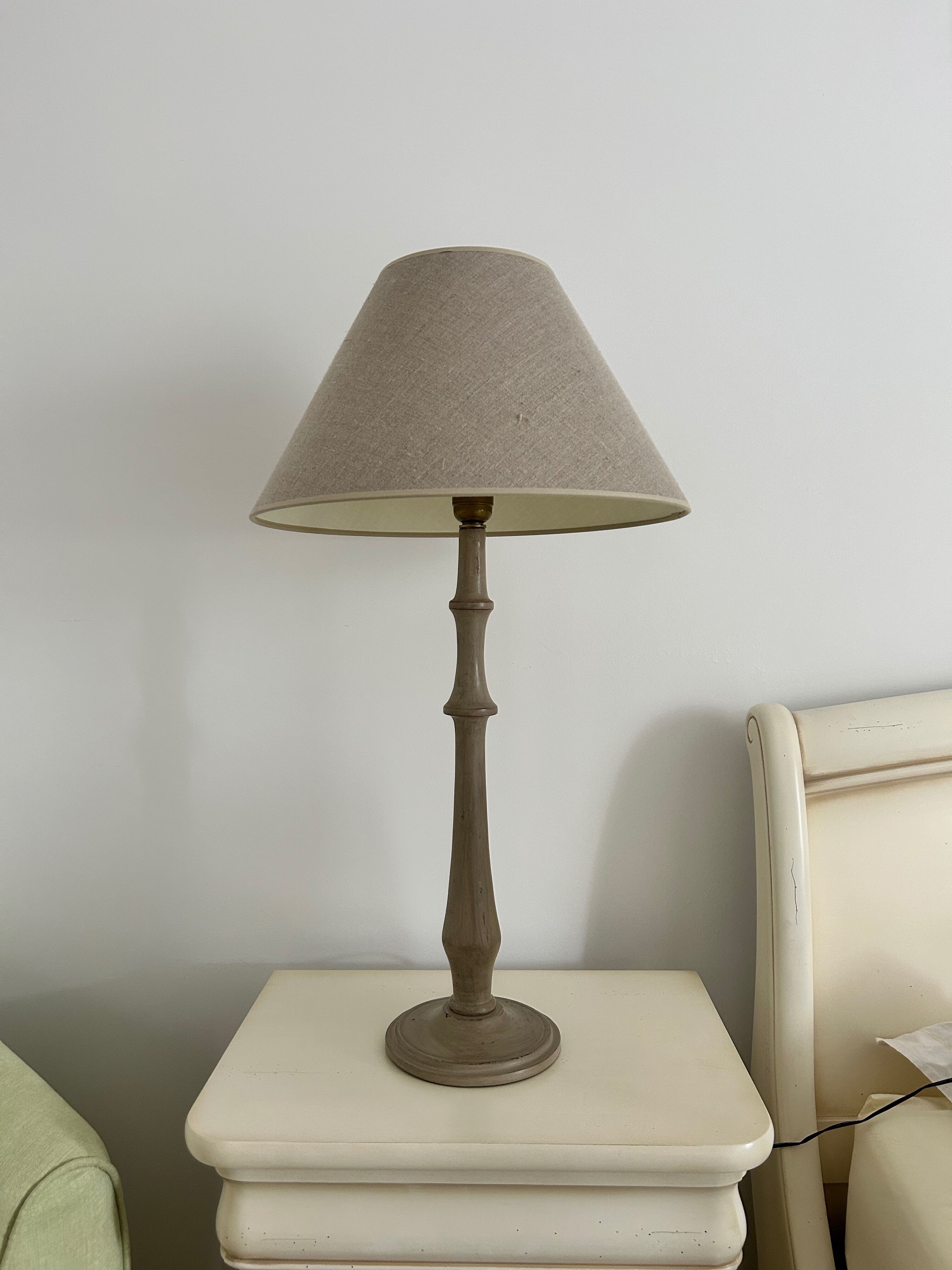 Two magnificent wooden bedside lamps