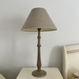 Two magnificent wooden bedside lamps