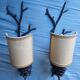 2 wall sconces pine cone branch lamps