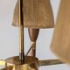 Danish five-arm lamp in wood and brass, 1950s
