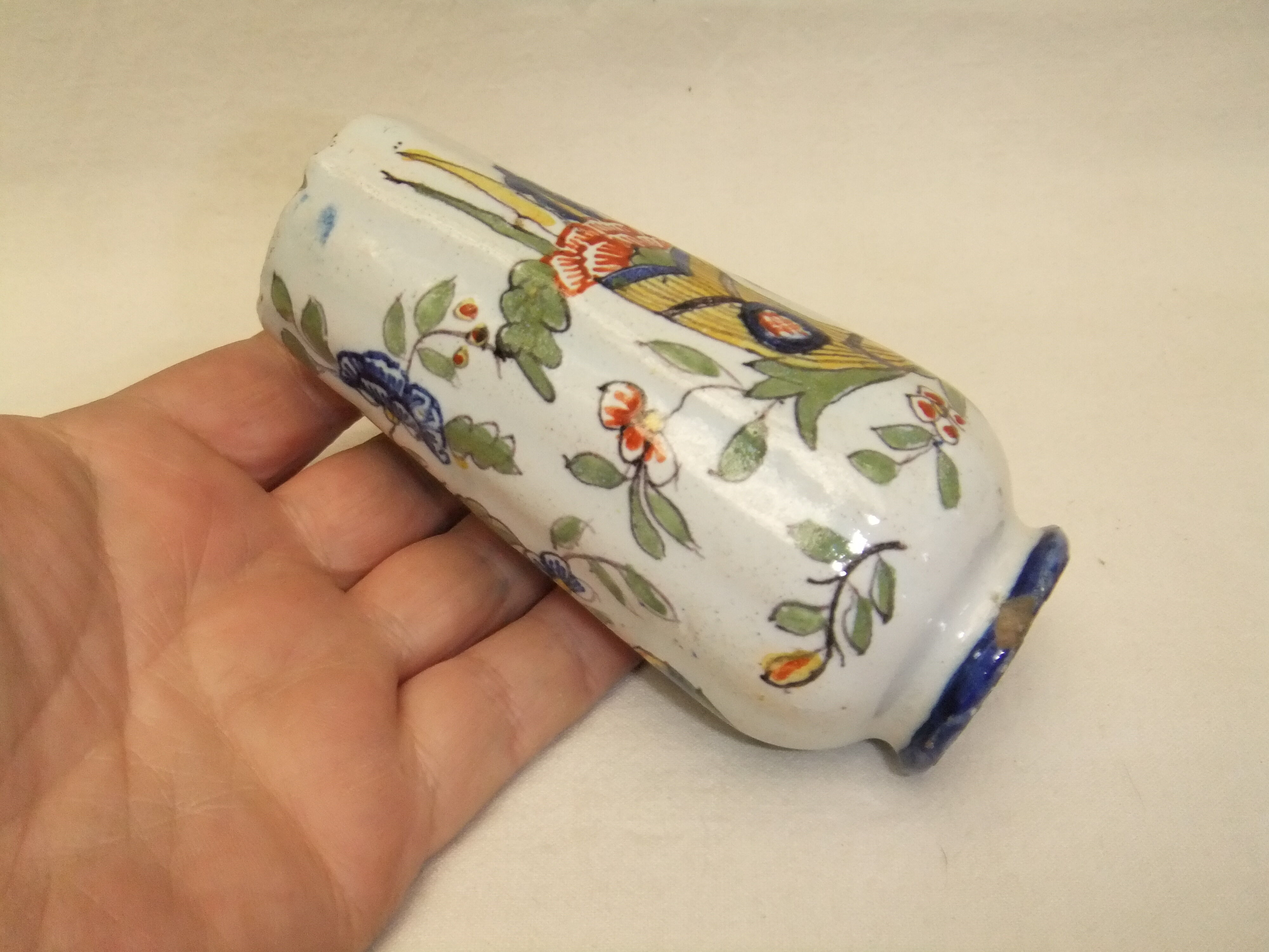 Vase Desvres Fourmaintraux Rouen Molicorne cornucopia of plenty