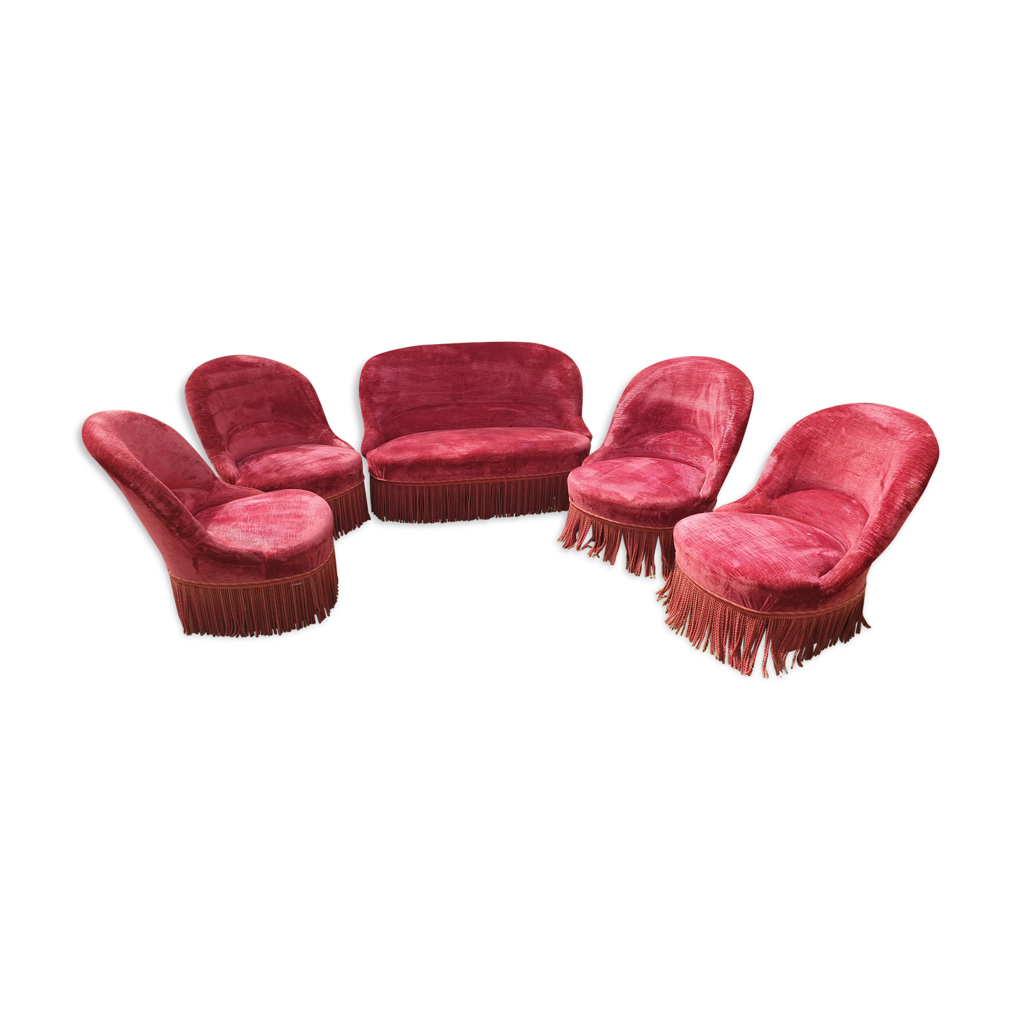 sofa/seating lounge set and 4 toad chairs