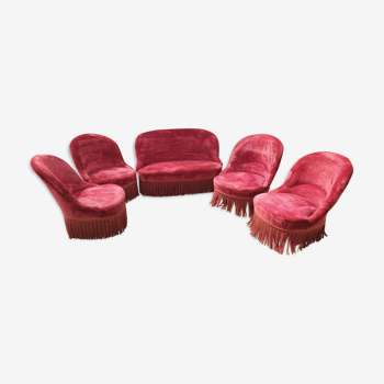 sofa/seating lounge set and 4 toad chairs
