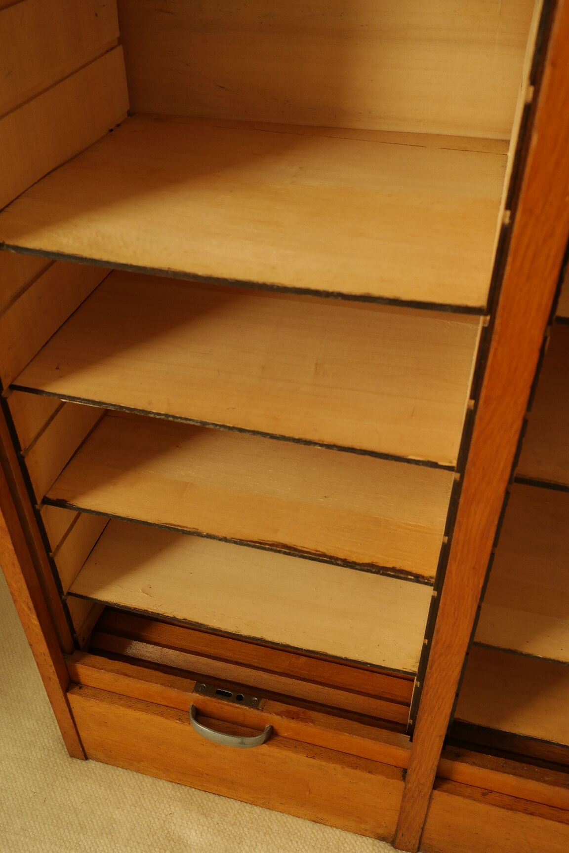 Radia vintage oak double curtain binder cabinet