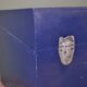 Blue painted wooden plug box