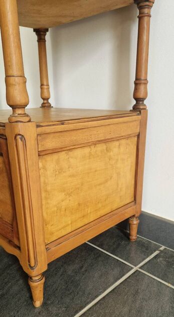 Louis Philippe style bedside table in cherry and ash wood