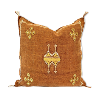 Handmade Moroccan Sabra cactus pillow, Berber cactus silk cushion, pillowcase