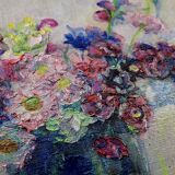 Tableau huile sur toile bouquet de fleurs