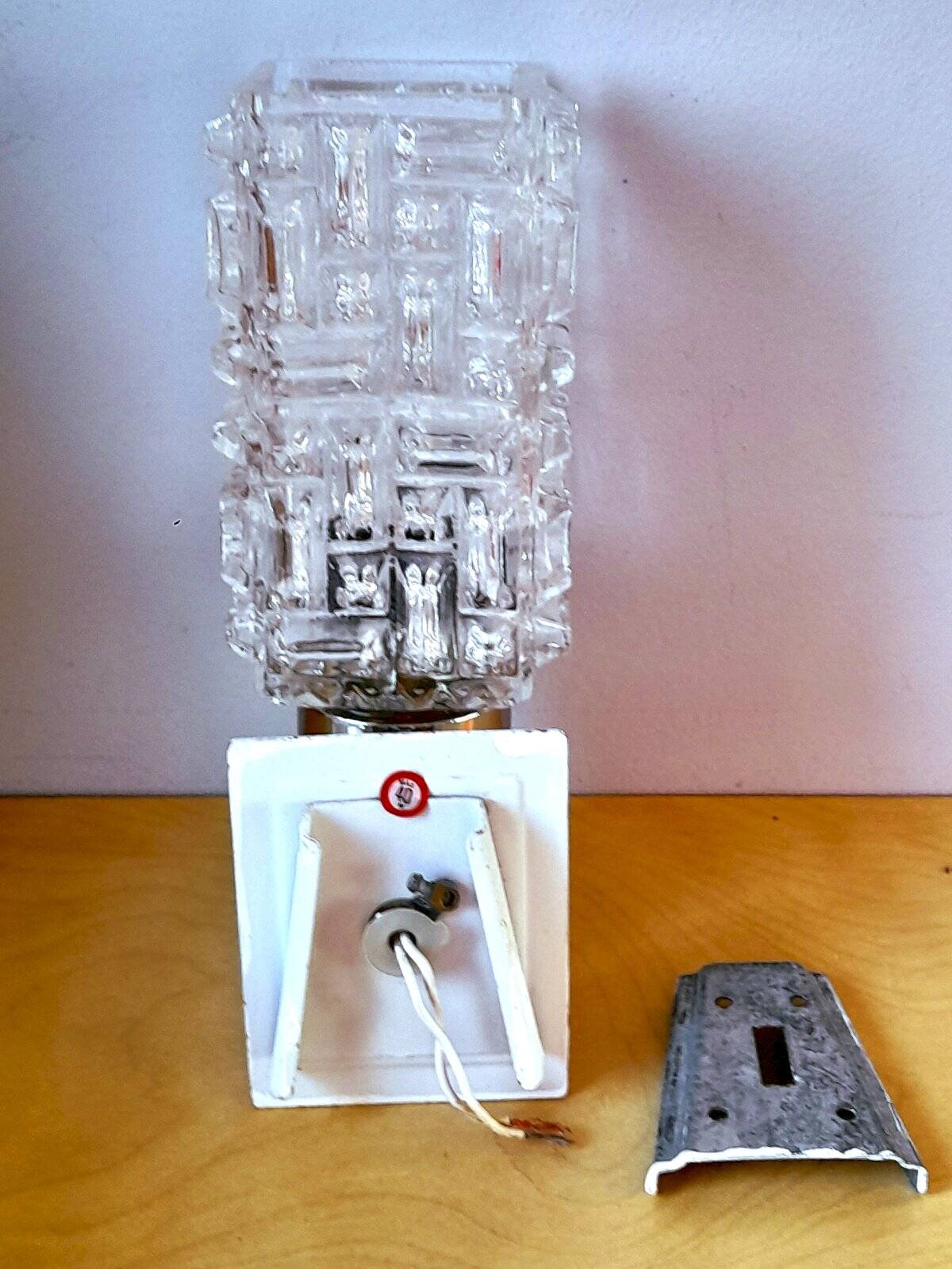 Glass and chrome metal wall lights Targetti 1970