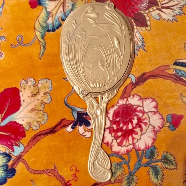 Art deco hand mirror