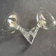 6 light crystal champagne glasses with twisted leg, early 20th century