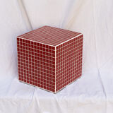 Red cube side table 33x33 cm