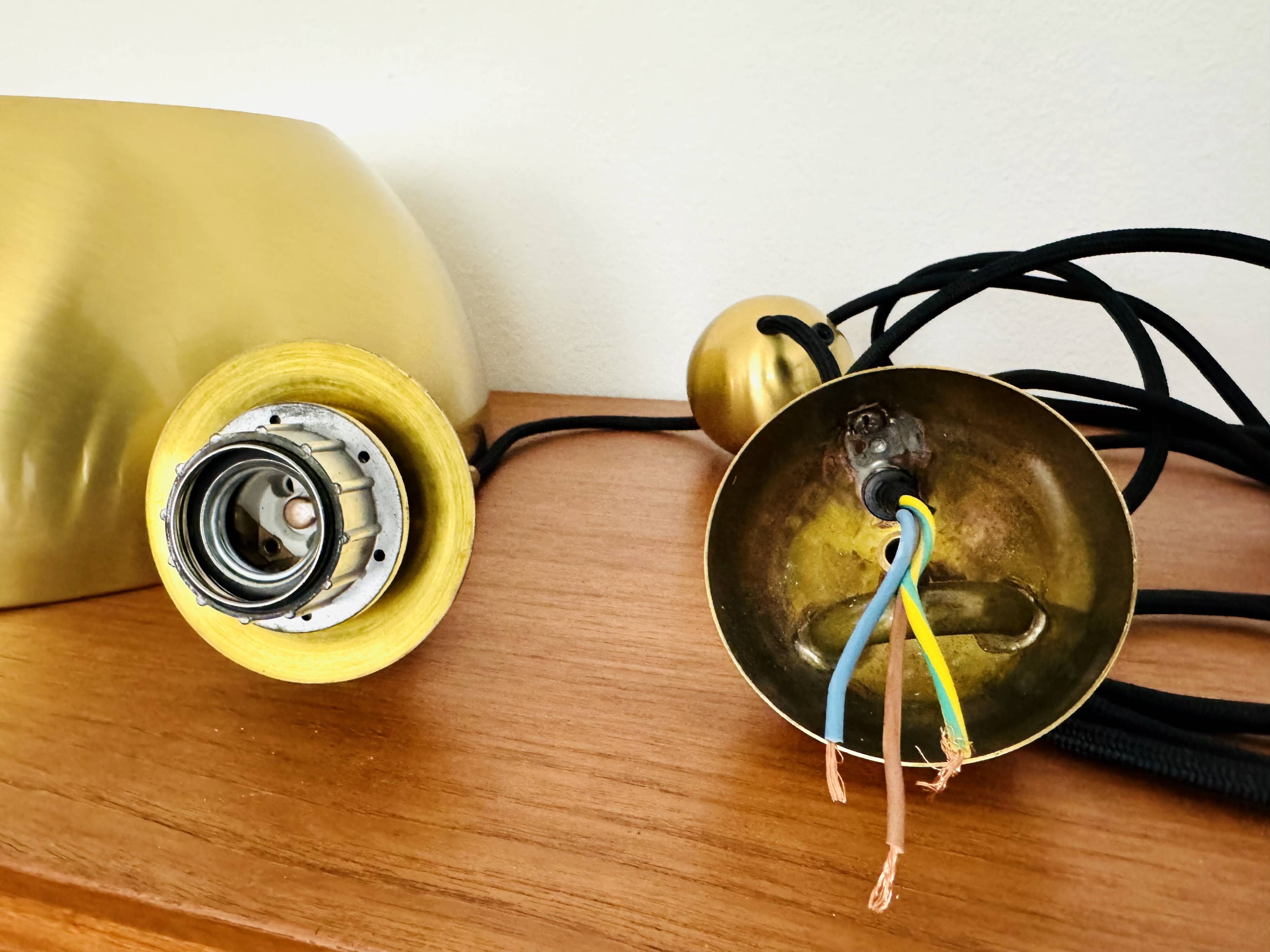 Breathtaking Brass Pendant Lamp with Counterweight by Florian Schulz