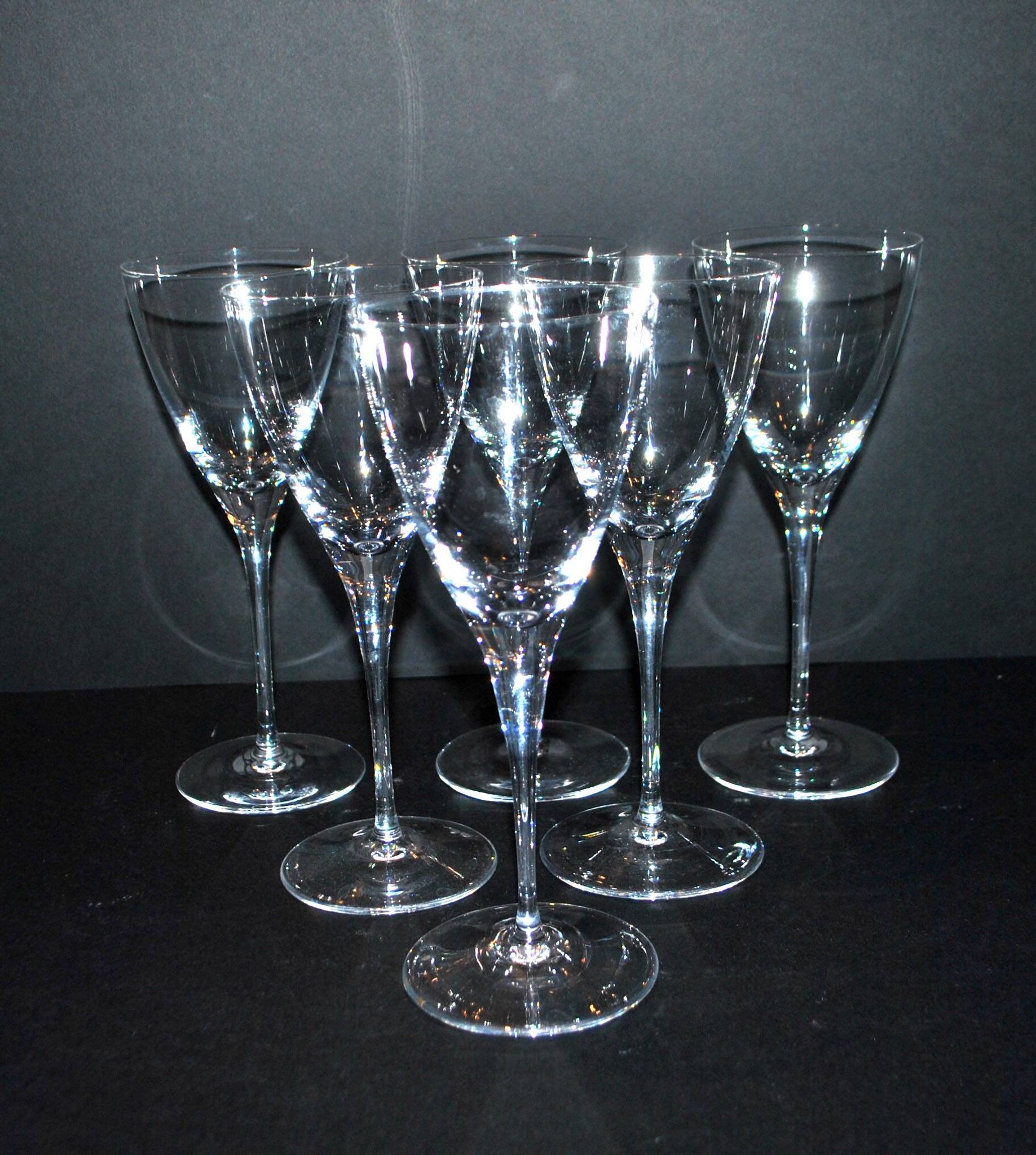 Set of 6 BEAUBOURG white wine glasses in Sèvres crystal signed 19cm
