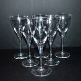 Lot de 6 verres à vin blanc BEAUBOURG en cristal de Sèvres signé 19cm