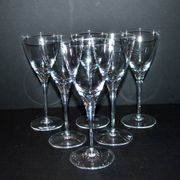 Set of 6 BEAUBOURG white wine glasses in Sèvres crystal signed 19cm